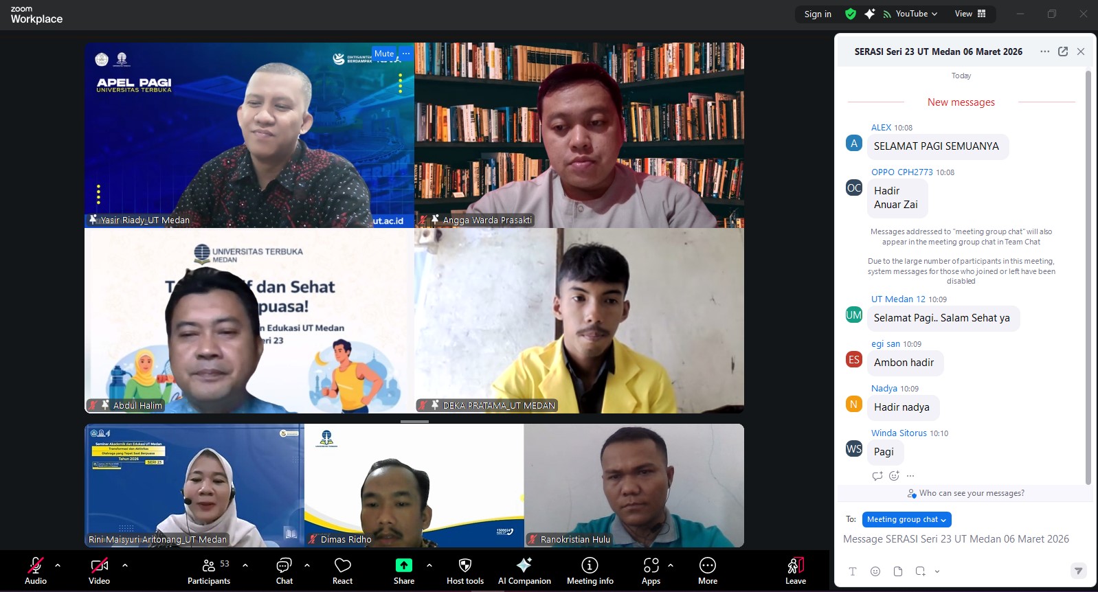 SERASI Seri 23 UT Medan Angkat Tema Transformasi dan Aktivitas Olahraga yang Tepat Saat Berpuasa